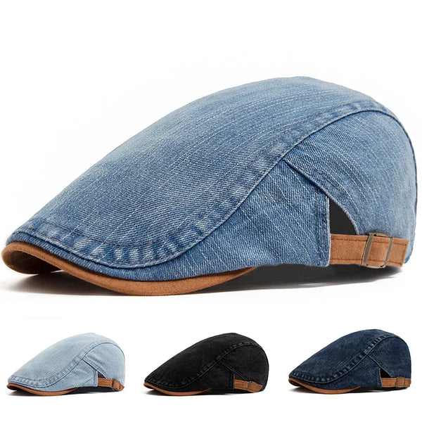 Mason Retro - Premium Denim Flat Cap